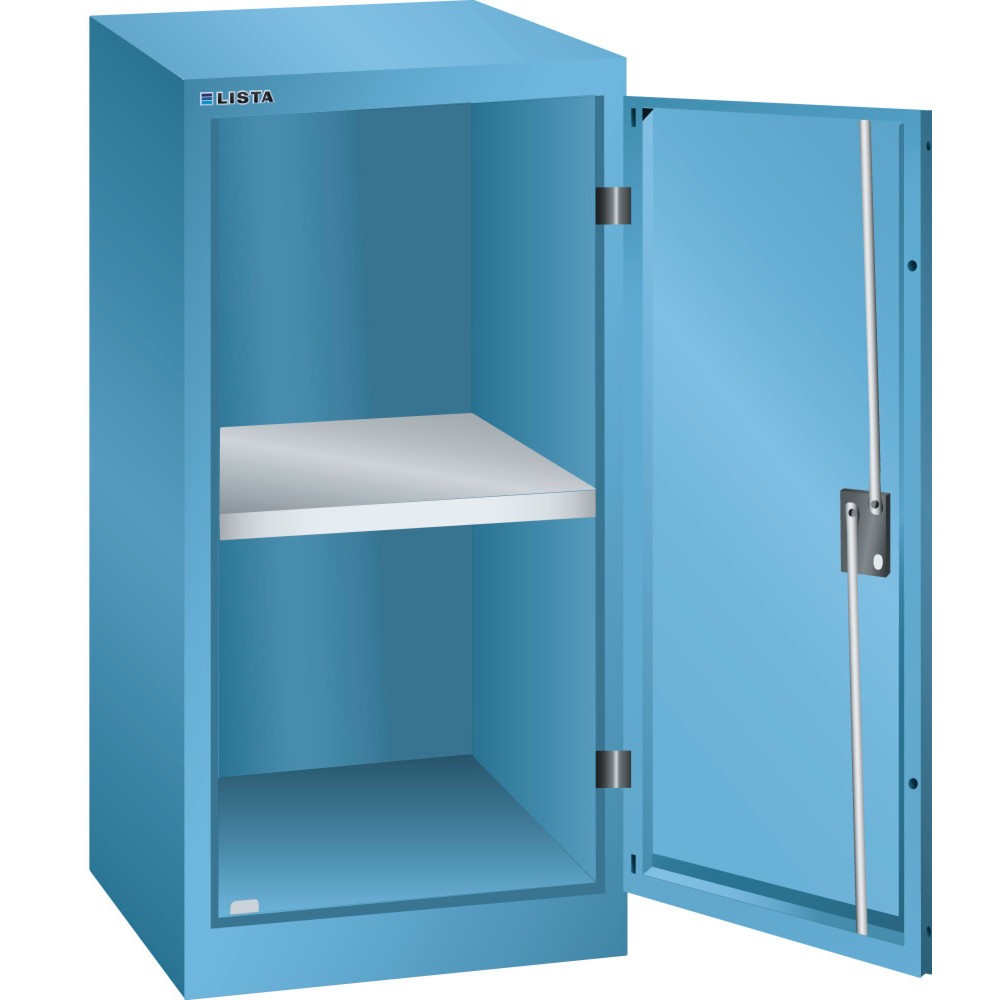 Illustration du produit: Armoire d'appoint LISTA, (lxPxH) 500x400x1 000 mm, 1 étagère réglable, bleu clair, KEY Lock