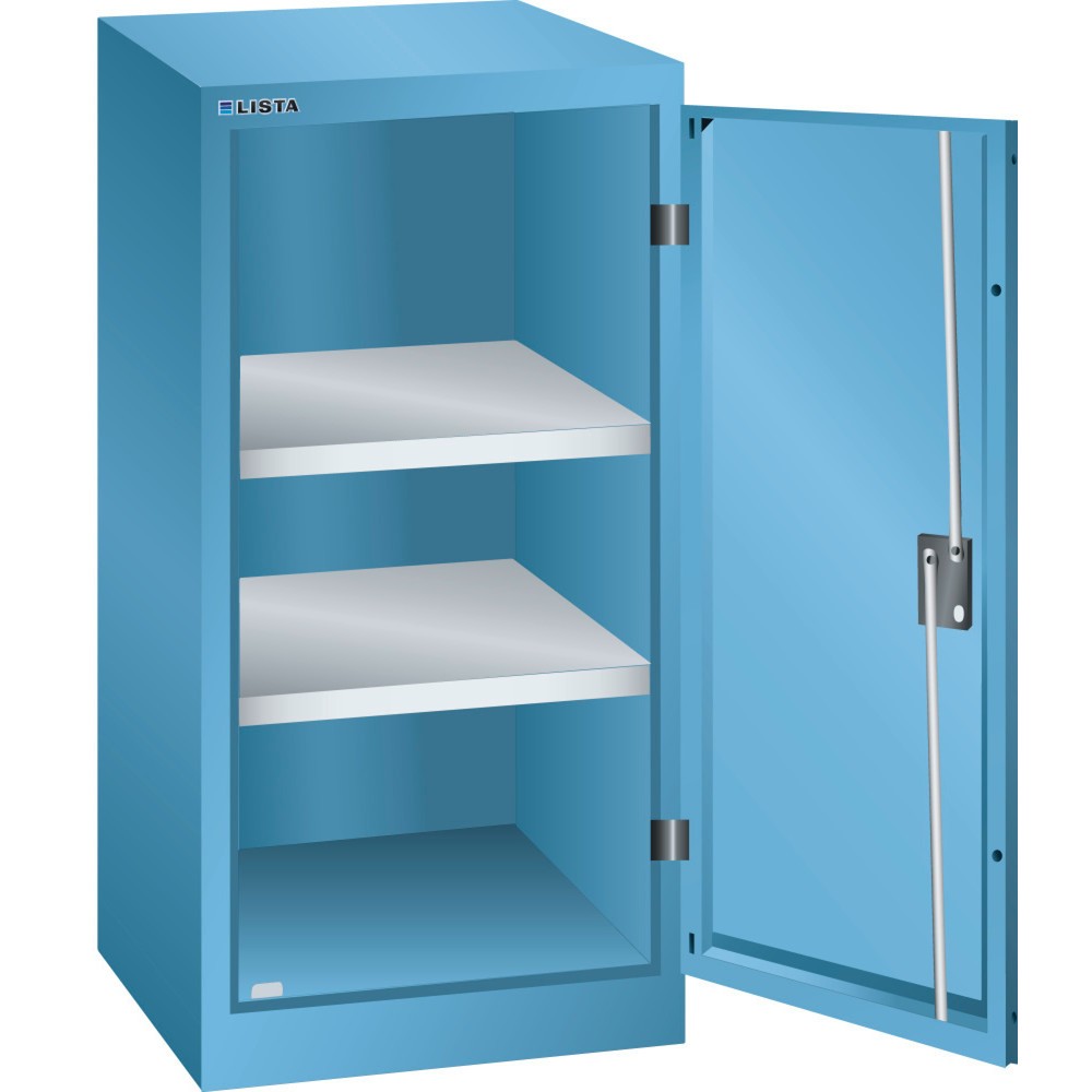 Illustration du produit: Armoire d'appoint LISTA, (lxPxH) 500x400x1 000 mm, 2 étagères réglables, bleu clair, KEY Lock