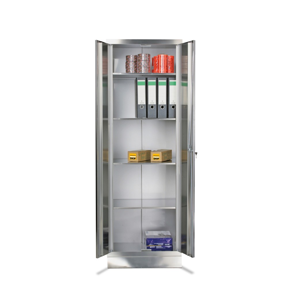 Illustration du produit: Armoire à portes battantes en acier inoxydable, H x l x P 1 800 x 600 x 500 mm, avec socle