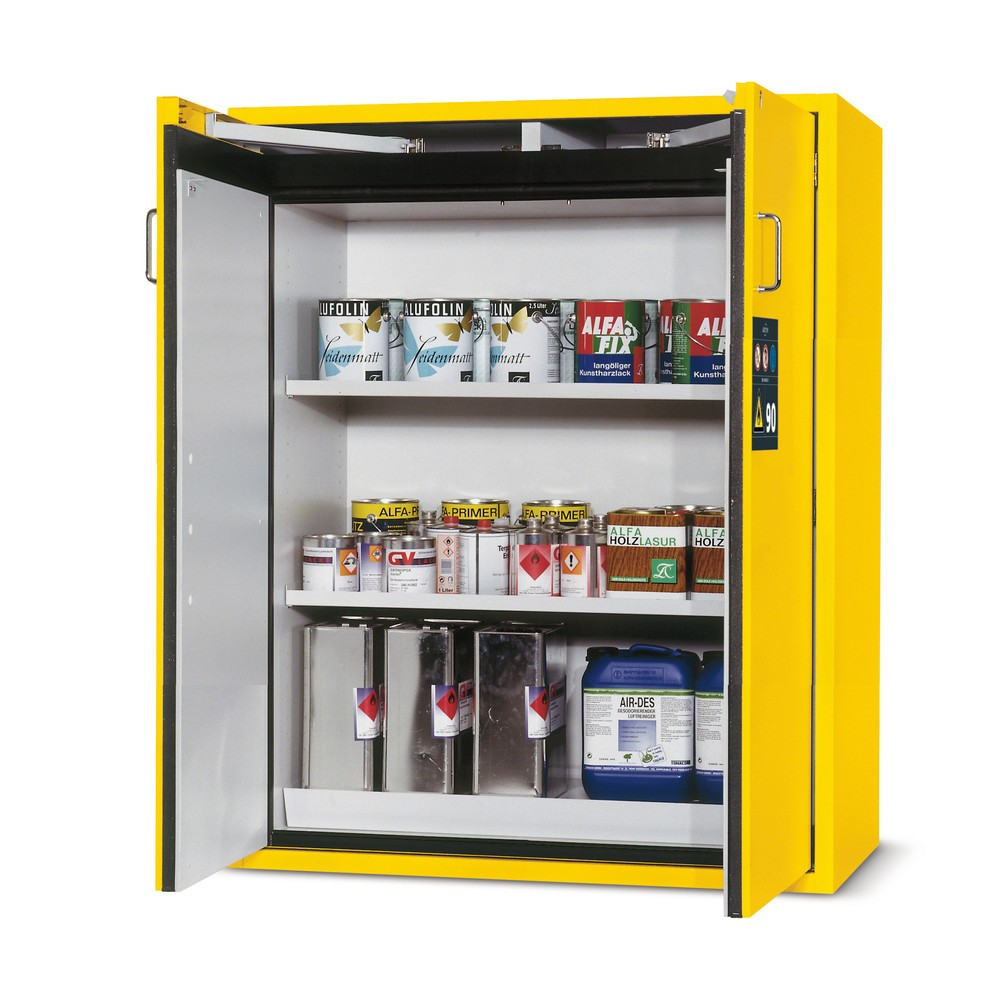 Illustration du produit: Armoire coupe-feu asecos® S-CLASSIC / type 90, haut. x larg. x prof. 1 298 x 1 200 x 615 mm, jaune d’or