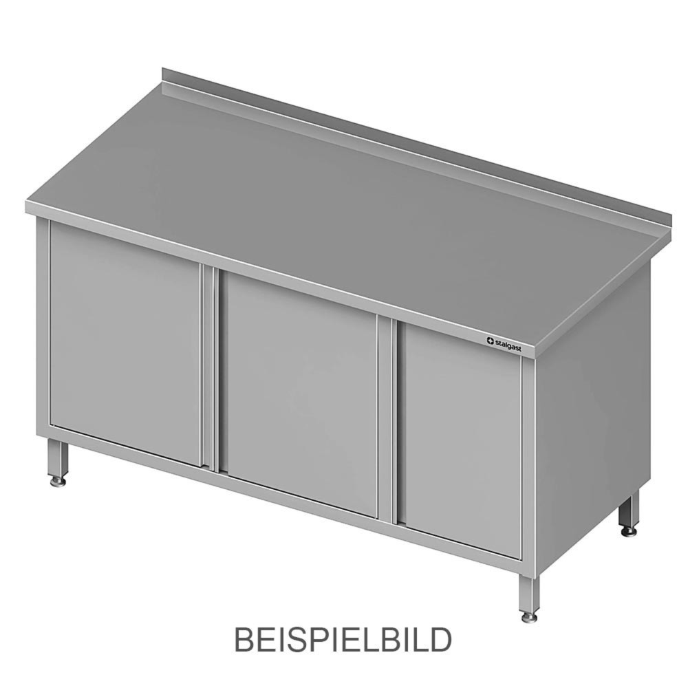 Illustration du produit: Armoire de travail Stalgast à portes battantes, 1200x600x850 mm, avec armoire à portes battantes à gauche, avec rebord, soudée