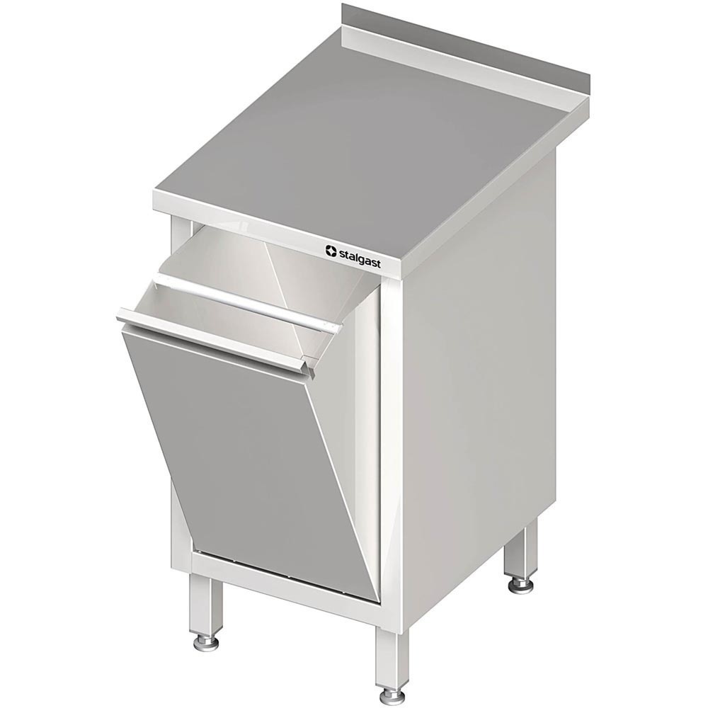 Illustration du produit: Armoire de travail Stalgast avec conteneur à déchets basculant, 450x600x850 mm, avec rebord, soudée