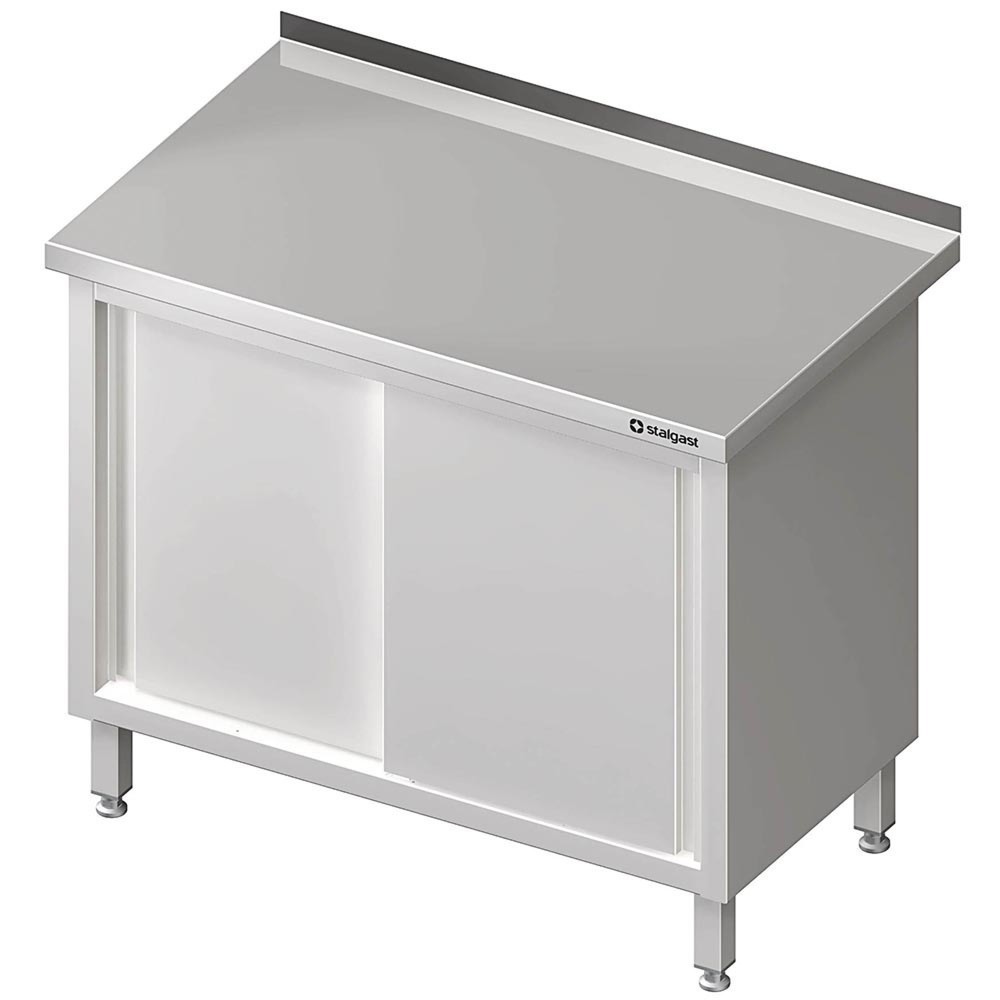 Illustration du produit: Armoire de travail Stalgast avec portes coulissantes, 900x600x850 mm, avec rebord, soudée