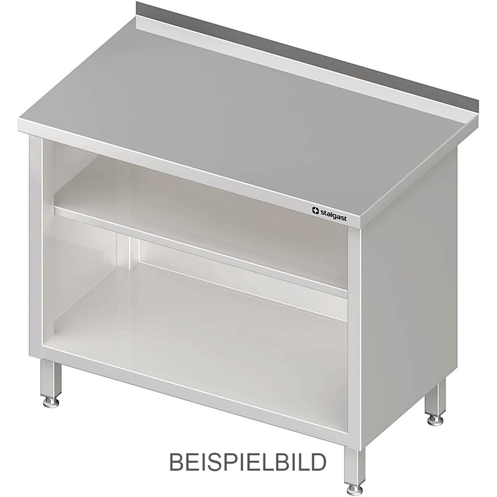 Illustration du produit: Armoire de travail Stalgast ouverte, avec fond et plateau intermédiaire, 400x600x850 mm, sans rebord, soudée