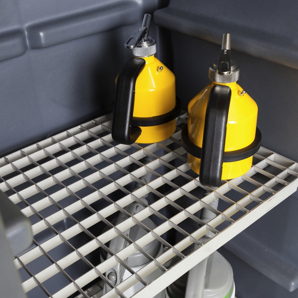 N° de l'image du produit 2 : Denios armoire pour produits chimiques en polyéthylène (PE), H x l x P 1 130 x 610 x 640 mm, 1 cuve + 1 grille en acier inoxydable