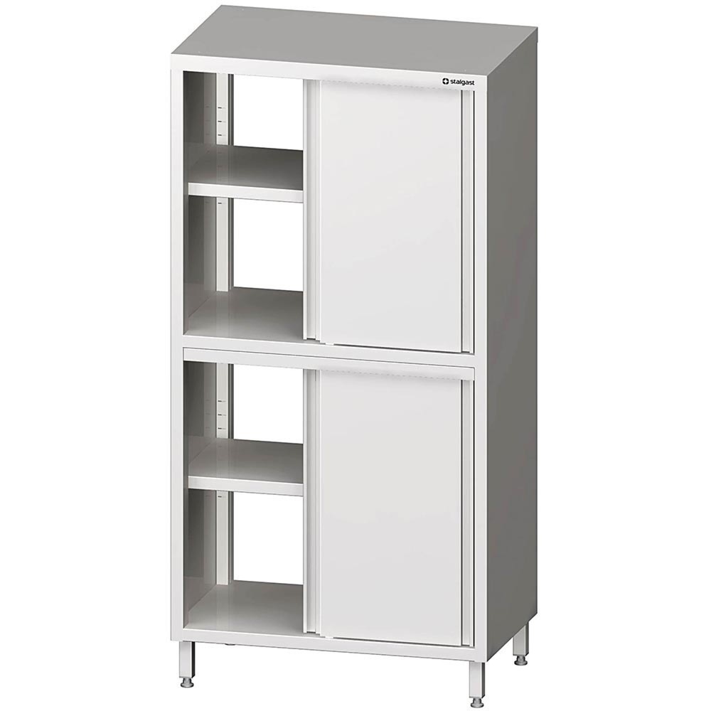 Illustration du produit: Armoire haute traversante Stalgast à portes coulissantes, 800x500x2000 mm, avec deux compartiments de rangement, soudée,