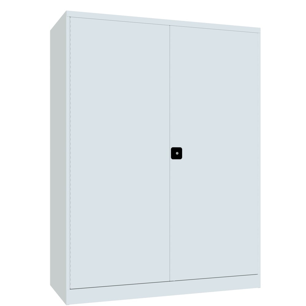 N° de l'image du produit 2 : Armoire industrielle pour charges lourdes PAVOY Premium avec paroi intermédiaire, 8 tablettes, H x l x P 1 950 x 1 470 x 630 mm, gris clair, gris clair