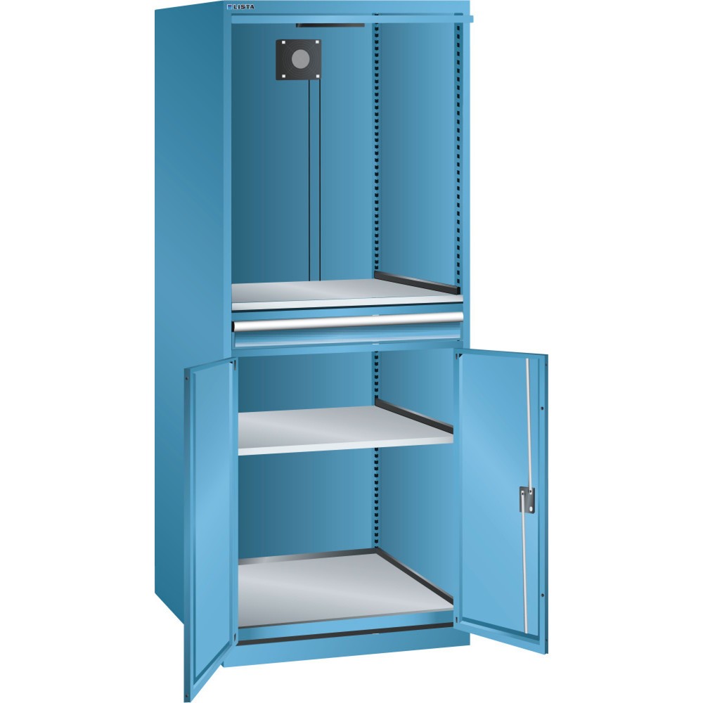 Illustration du produit: Armoire informatique LISTA 36x36E, (lxPxH) 717x725x1 625 mm, D/Schuko, bleu clair