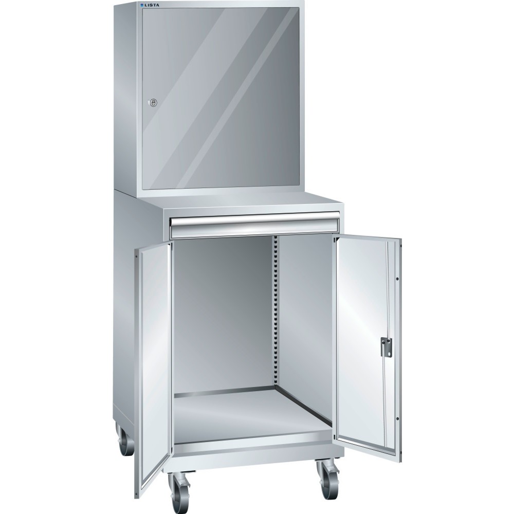 Illustration du produit: Armoire informatique mobile LISTA 36x36E, (lxPxH) 717x725x1 837 mm, D/Schuko, gris clair