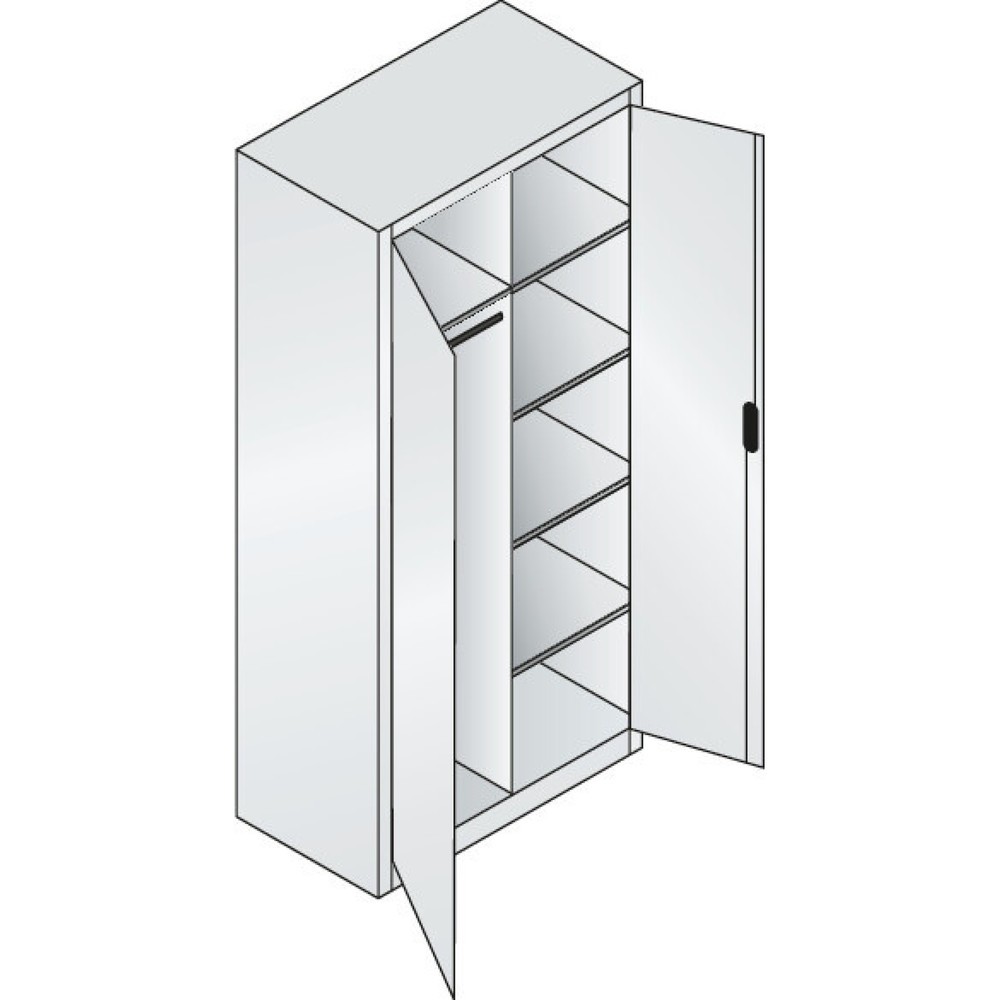 N° de l'image du produit 2 : C+P Armoire de bureau 6 compartiments + tringle à vêtements, HxlxP 1 950 x 930 x 500 mm, gris anthracite, gris anthracite