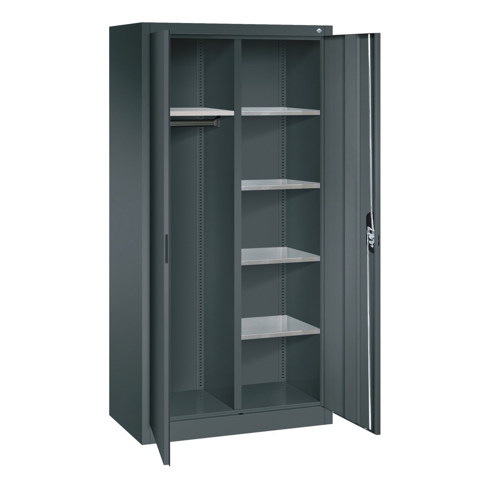 N° de l'image du produit 4 : C+P Armoire de bureau 6 compartiments + tringle à vêtements, HxlxP 1 950 x 930 x 500 mm, gris anthracite, gris anthracite