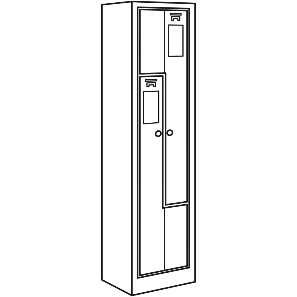N° de l'image du produit 2 : Armoire-penderie en Z HEMMDAL HDZ-1, serrure à cylindre, 2 compartiments, gris clair
