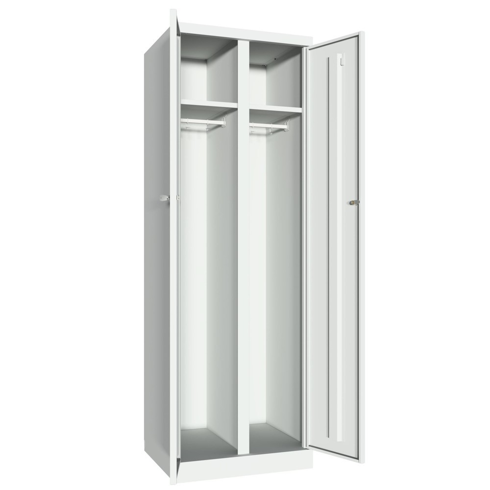 N° de l'image du produit 3 : Armoire-penderie PAVOY avec portes battantes, H x l x P 1 800 x 600 x 500, fermeture individuelle, gris clair, gris clair