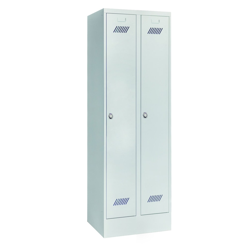 Illustration du produit: Armoire-penderie PAVOY avec socle + fermeture à pêne tournant, 2 compartiments, H x l x P 1 850 x 630 x 500 mm, gris clair, gris clair