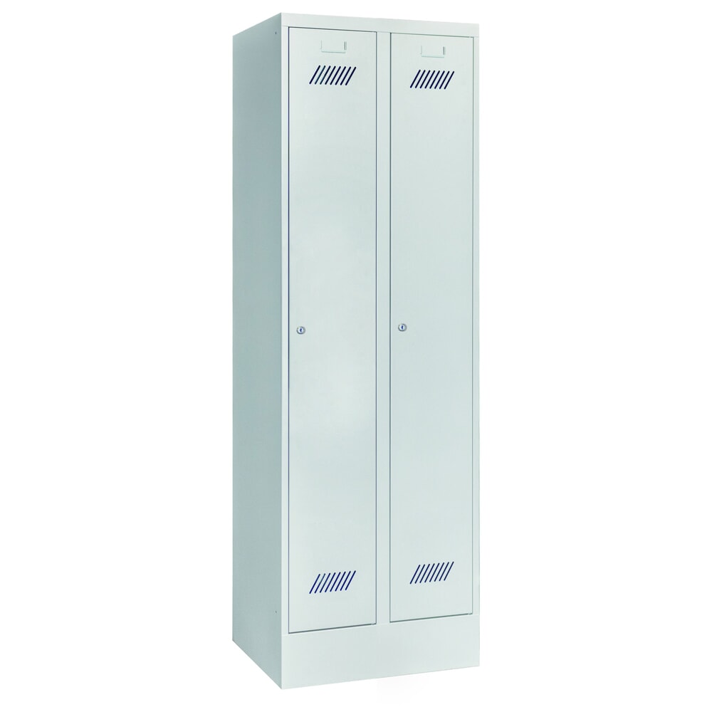 Illustration du produit: Armoire-penderie PAVOY avec socle + serrure à cylindre, 2 compartiments, H x l x P 1 850 x 630 x 500 mm, gris clair, gris clair