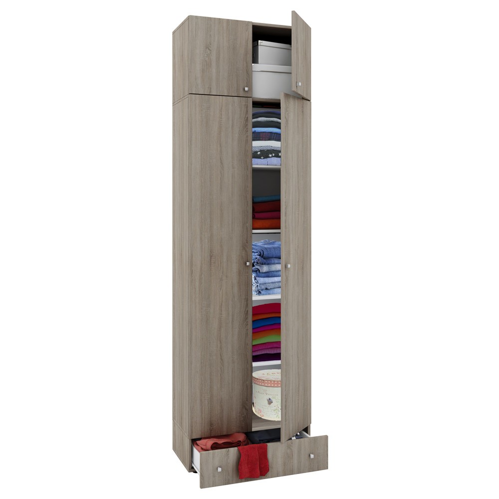 Illustration du produit: Vandol I Armoire multifonction avec portes, dessus et tiroir Chêne Sonoma