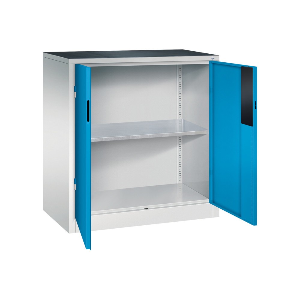 N° de l'image du produit 5 : Armoire pour charges lourdes C+P avec 1 tablette, H x l x P 1 000 x 930 x 500 mm, gris clair, bleu clair