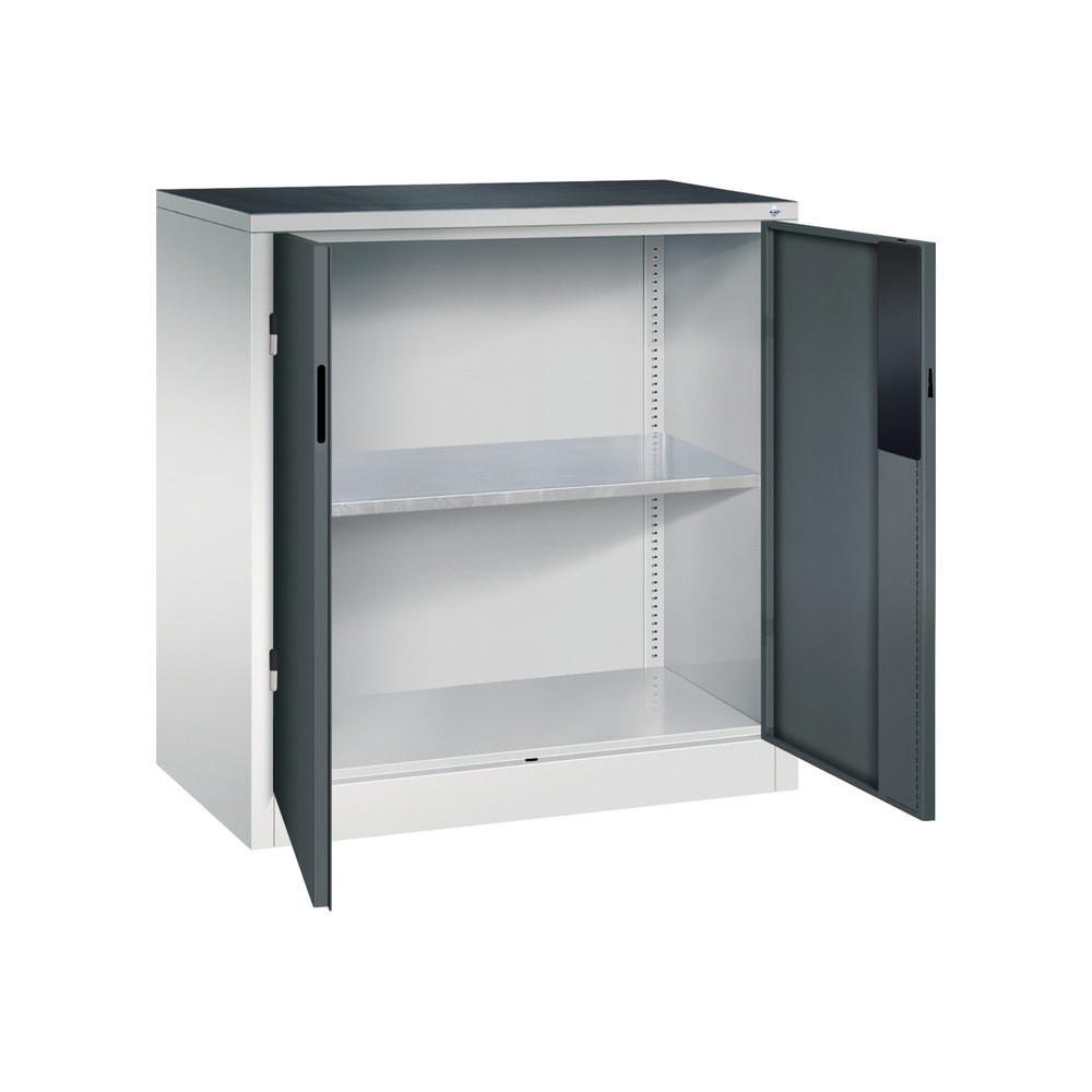 N° de l'image du produit 5 : Armoire pour charges lourdes C+P avec 1 tablette, H x l x P 1 000 x 930 x 500 mm, gris clair, gris anthracite