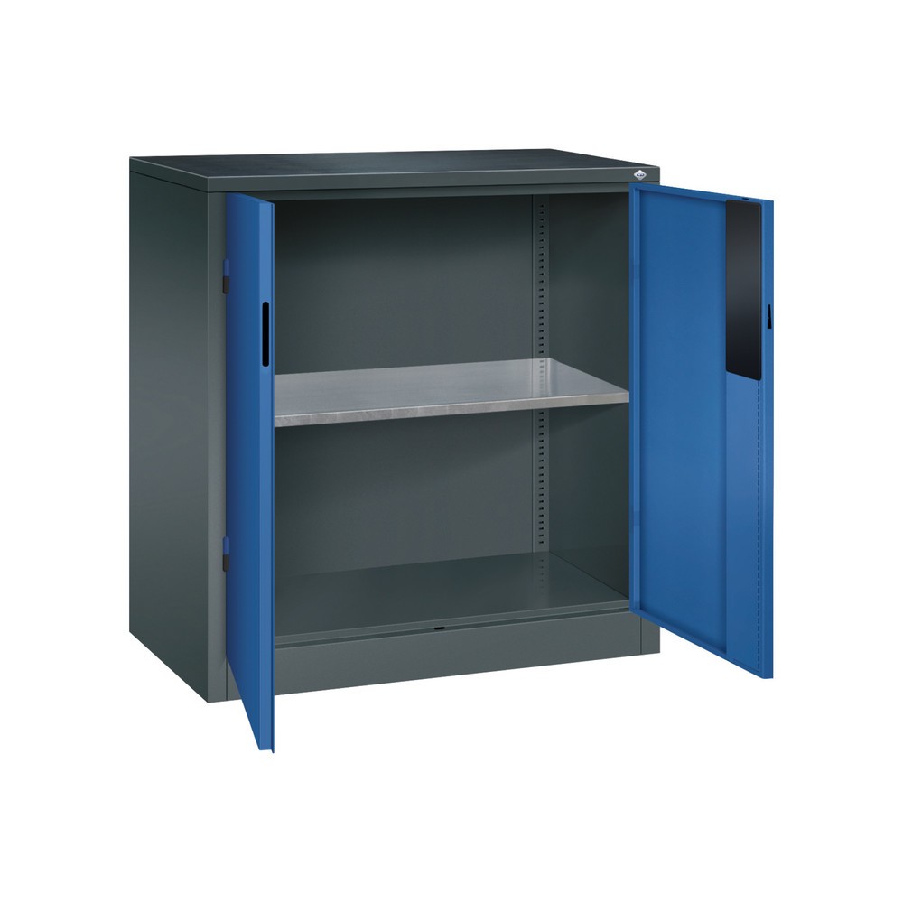 N° de l'image du produit 5 : Armoire pour charges lourdes C+P avec 1 tablette, H x l x P 1 000 x 930 x 500 mm, gris anthracite, bleu gentiane