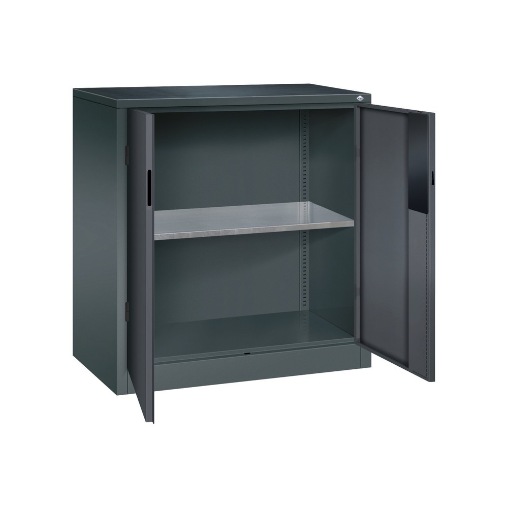 N° de l'image du produit 5 : Armoire pour charges lourdes C+P avec 1 tablette, H x l x P 1 000 x 930 x 500 mm, gris anthracite, gris noir