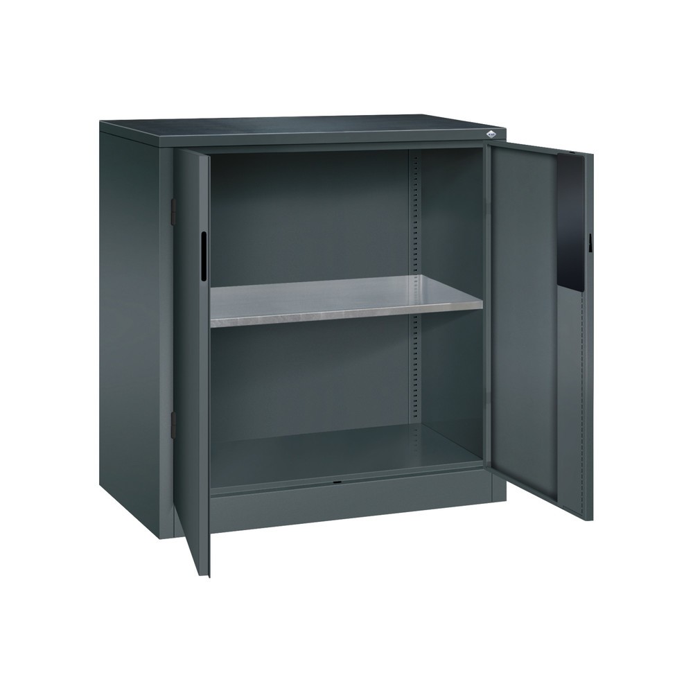 N° de l'image du produit 5 : Armoire pour charges lourdes C+P avec 1 tablette, H x l x P 1 000 x 930 x 500 mm, gris anthracite, gris anthracite