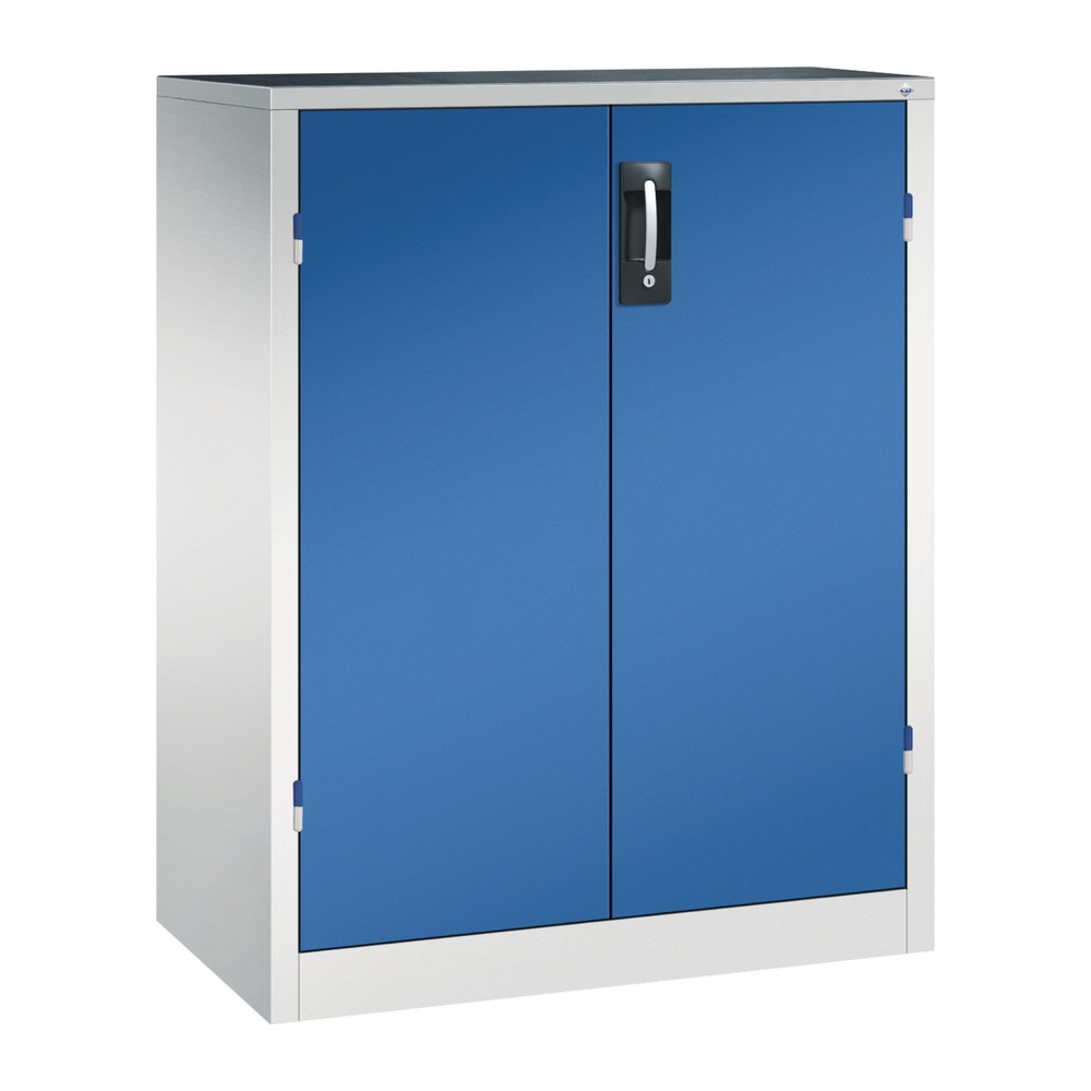 Illustration du produit: Armoire pour charges lourdes C+P avec 2 tablettes, H x l x P 1 200 x 930 x 500 mm, gris clair, bleu gentiane