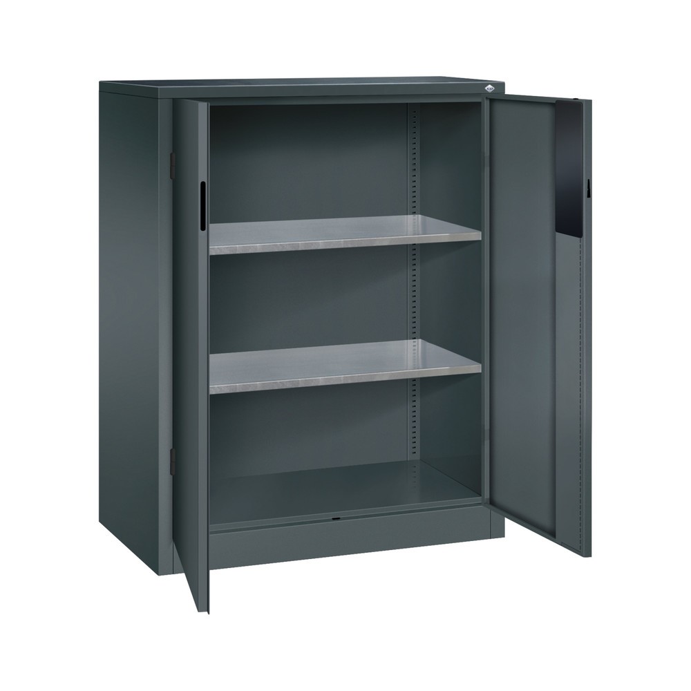 N° de l'image du produit 5 : Armoire pour charges lourdes C+P avec 2 tablettes, H x l x P 1 200 x 930 x 500 mm, gris anthracite, gris anthracite