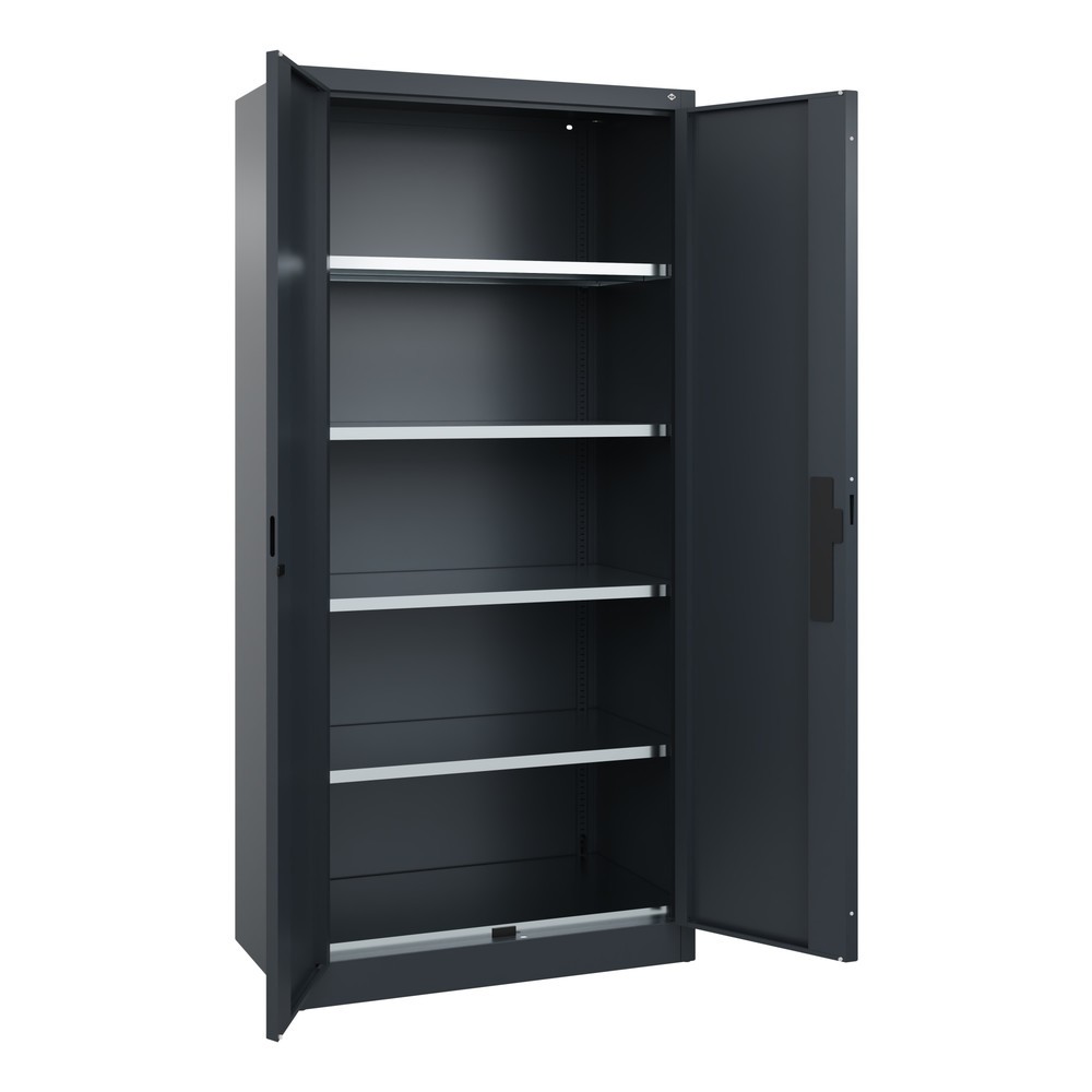 N° de l'image du produit 6 : Armoire pour charges lourdes C+P avec 4 tablettes, H x l x P 1 950 x 930 x 500 mm, gris anthracite, gris anthracite
