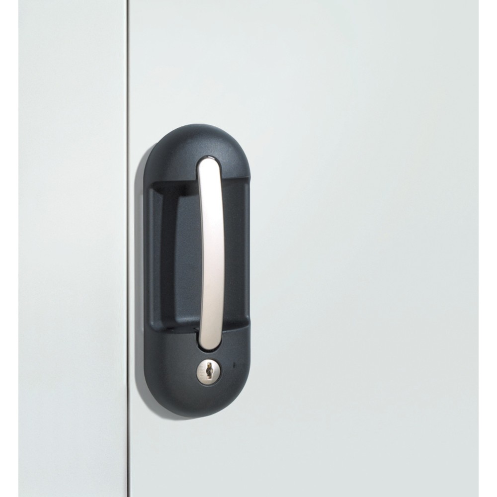 N° de l'image du produit 3 : Armoire pour charges lourdes C+P avec 1 tablette, H x l x P 1 000 x 930 x 500 mm, gris clair, gris noir