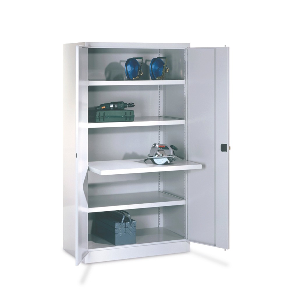 N° de l'image du produit 3 : Armoire pour charges lourdes PAVOY Premium, 3 tablettes + tiroirs 3 x 175 mm, bleu clair, gris clair