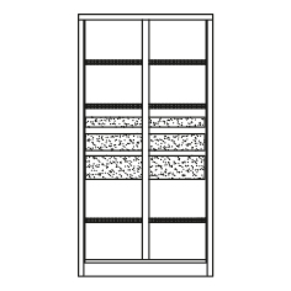 N° de l'image du produit 7 : Armoire pour charges lourdes PAVOY Premium avec paroi intermédiaire, 6 tablettes + tiroirs 2 x 75 + 2 x 125 + 2 x 175 mm, gris clair, gris clair