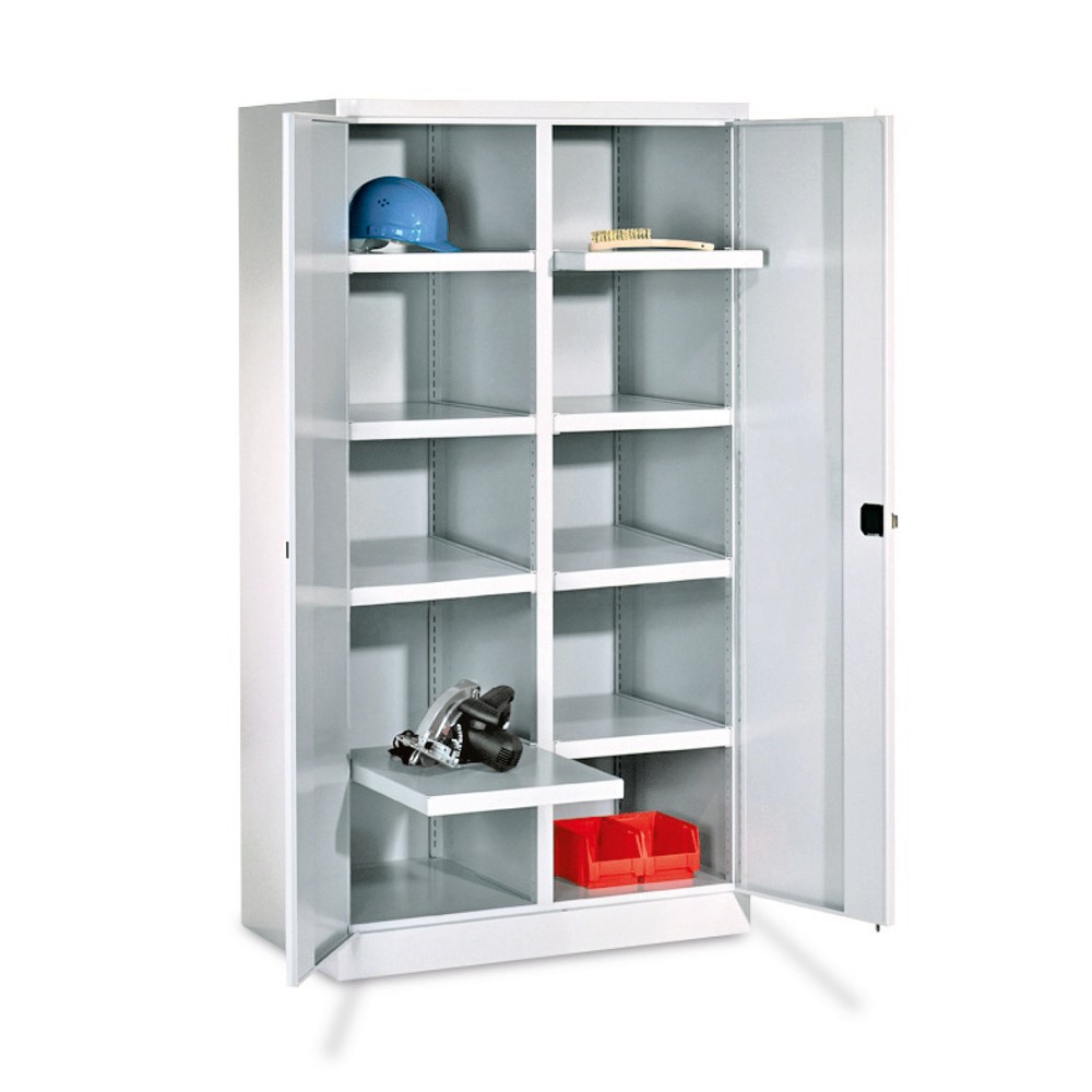 N° de l'image du produit 3 : Armoire pour charges lourdes PAVOY Premium avec paroi intermédiaire, 6 tablettes + tiroirs 6 x 175 mm, gris clair, gris clair