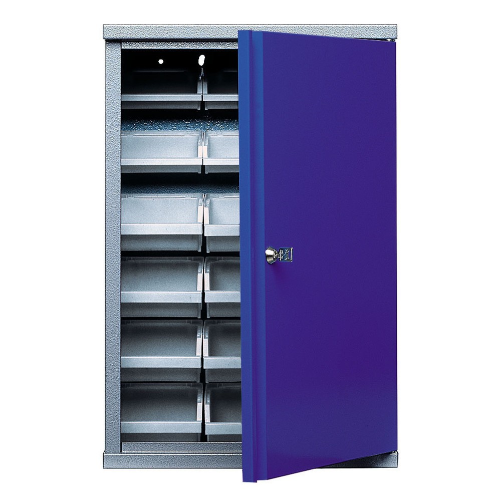Illustration du produit: Armoire suspendue avec 18 bacs, H x l x p 600 x 400 x 160 mm, bleu