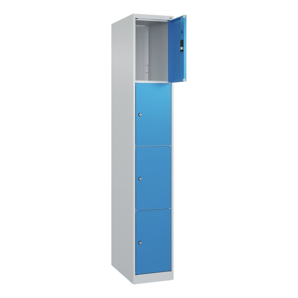 Produktabbildung Nr. 1: C+P Schließfachschrank Classic PLUS, 1 Abteil, HxBxT 1.850 x 300 x 500 mm, lichtgrau, lichtblau, 4 Fächer, Zylinderschloss
