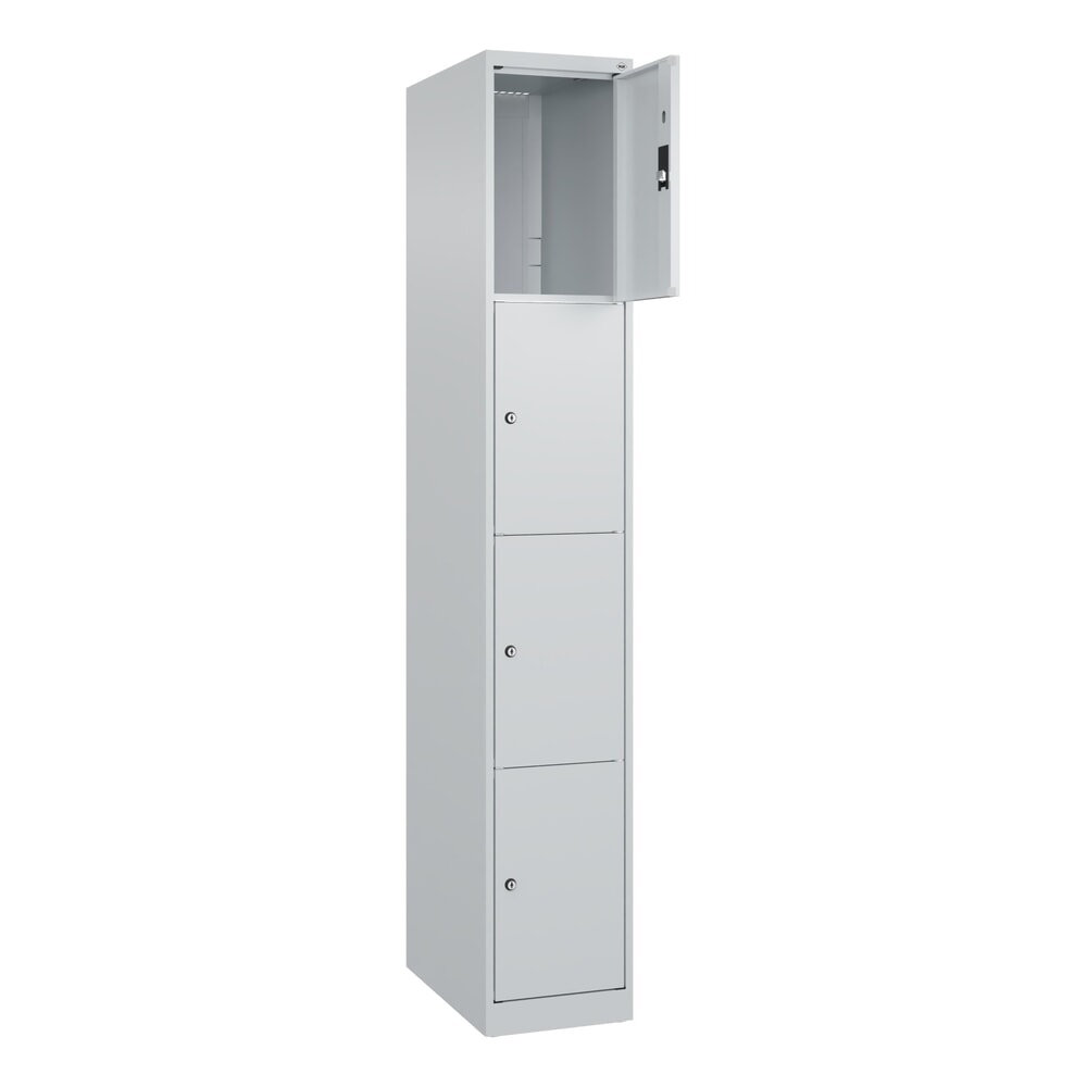 Produktabbildung Nr. 1: C+P Schließfachschrank Classic PLUS, 1 Abteil, HxBxT 1.850 x 300 x 500 mm, lichtgrau, lichtgrau, 4 Fächer, Zylinderschloss