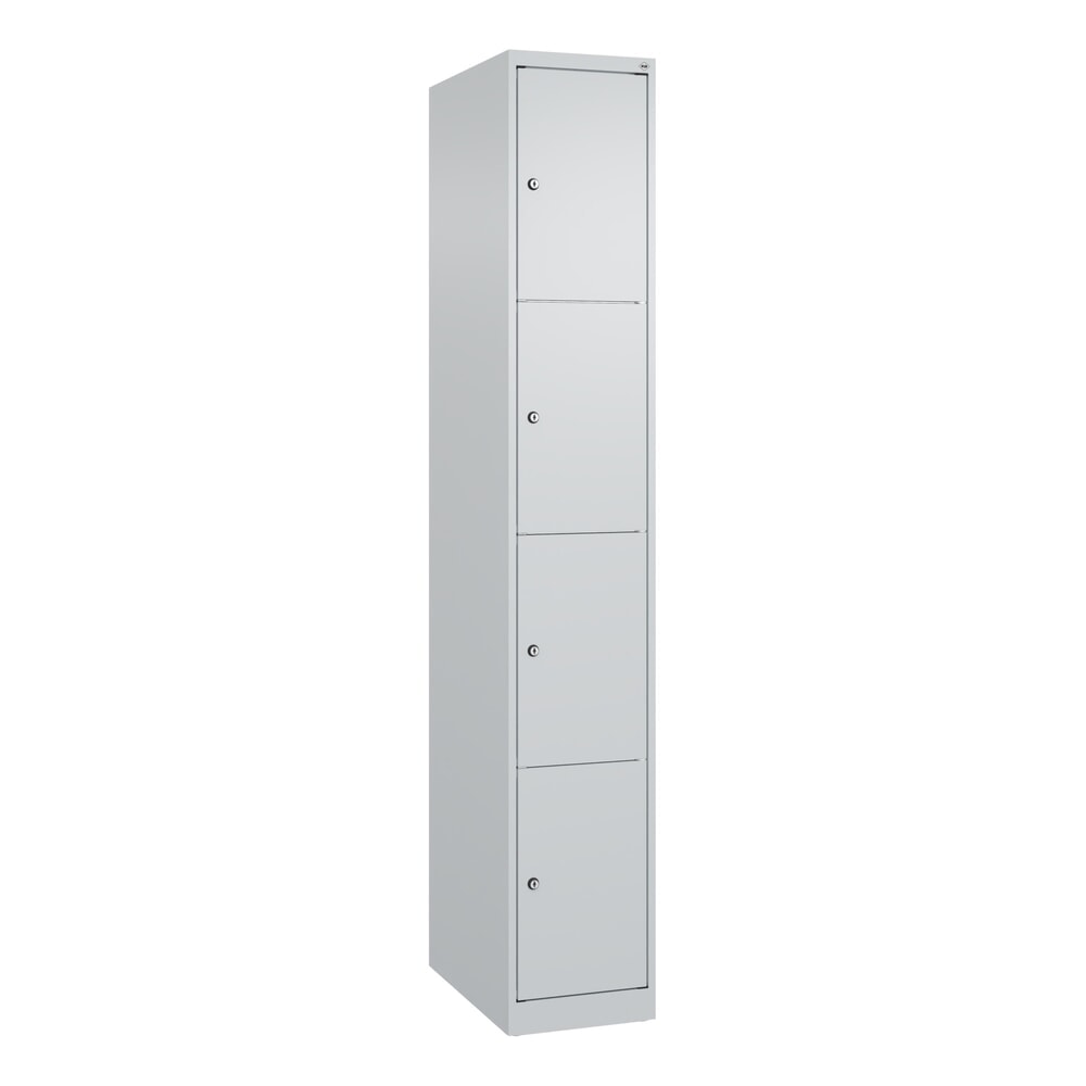 Produktabbildung Nr. 9: C+P Schließfachschrank Classic PLUS, 1 Abteil, HxBxT 1.850 x 300 x 500 mm, lichtgrau, lichtgrau, 4 Fächer, Zylinderschloss