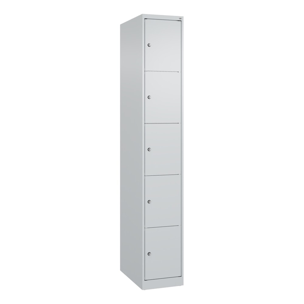 Produktabbildung Nr. 9: C+P Schließfachschrank Classic PLUS, 1 Abteil, HxBxT 1.850 x 300 x 500 mm, lichtgrau, lichtgrau, 5 Fächer, Zylinderschloss
