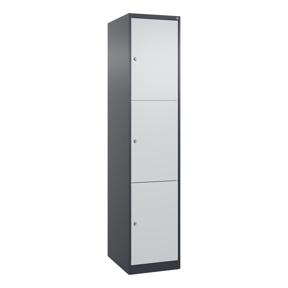 Produktabbildung Nr. 9: C+P Schließfachschrank Classic PLUS, 1 Abteil, HxBxT 1.850 x 400 x 500 mm, anthrazitgrau, lichtgrau, 3 Fächer, Zylinderschloss