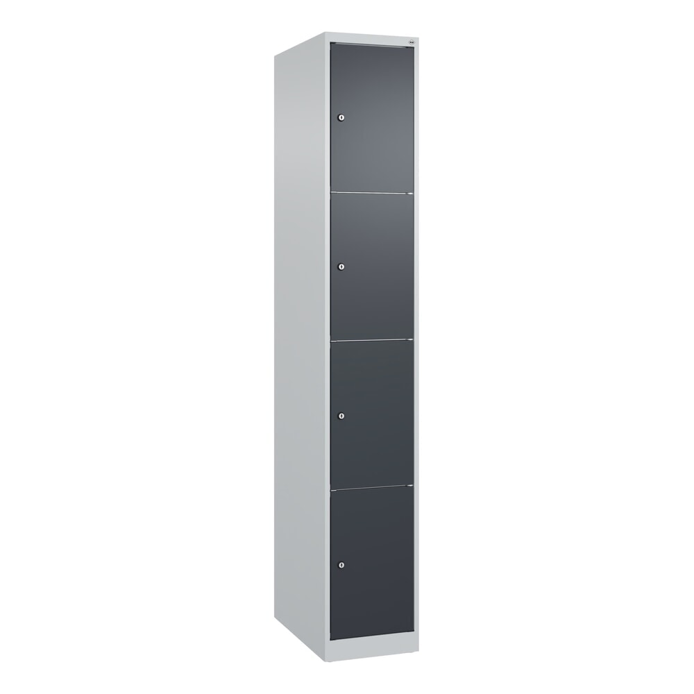 Produktabbildung Nr. 9: C+P Schließfachschrank Classic PLUS, 1 Abteil, HxBxT 1.850 x 300 x 500 mm, lichtgrau, anthrazitgrau, 4 Fächer, Zylinderschloss