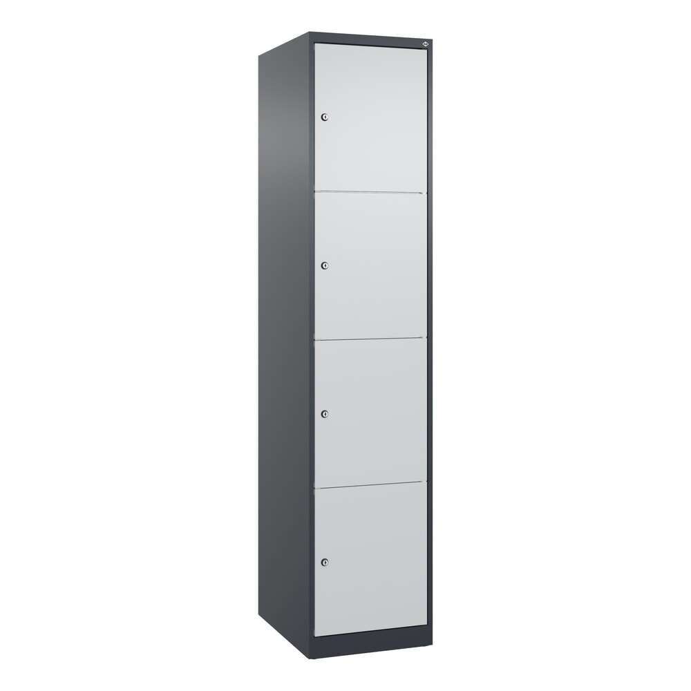 Produktabbildung Nr. 9: C+P Schließfachschrank Classic PLUS, 1 Abteil, HxBxT 1.850 x 400 x 500 mm, anthrazitgrau, lichtgrau, 4 Fächer, Zylinderschloss