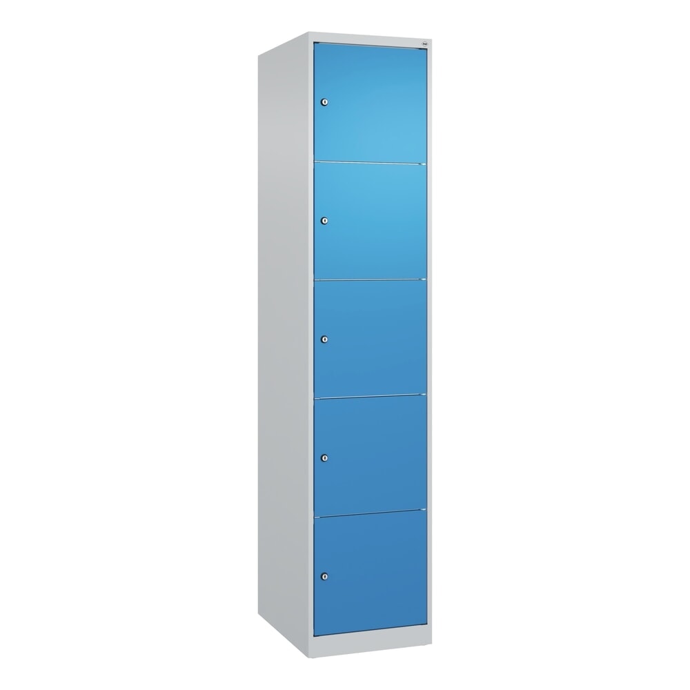 Produktabbildung Nr. 9: C+P Schließfachschrank Classic PLUS, 1 Abteil, HxBxT 1.850 x 400 x 500 mm, lichtgrau, lichtblau, 5 Fächer, Zylinderschloss