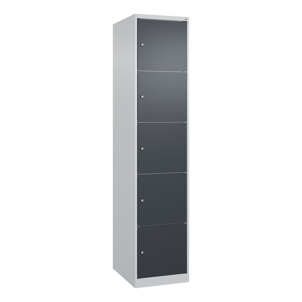 Produktabbildung Nr. 9: C+P Schließfachschrank Classic PLUS, 1 Abteil, HxBxT 1.850 x 400 x 500 mm, lichtgrau, anthrazitgrau, 5 Fächer, Zylinderschloss
