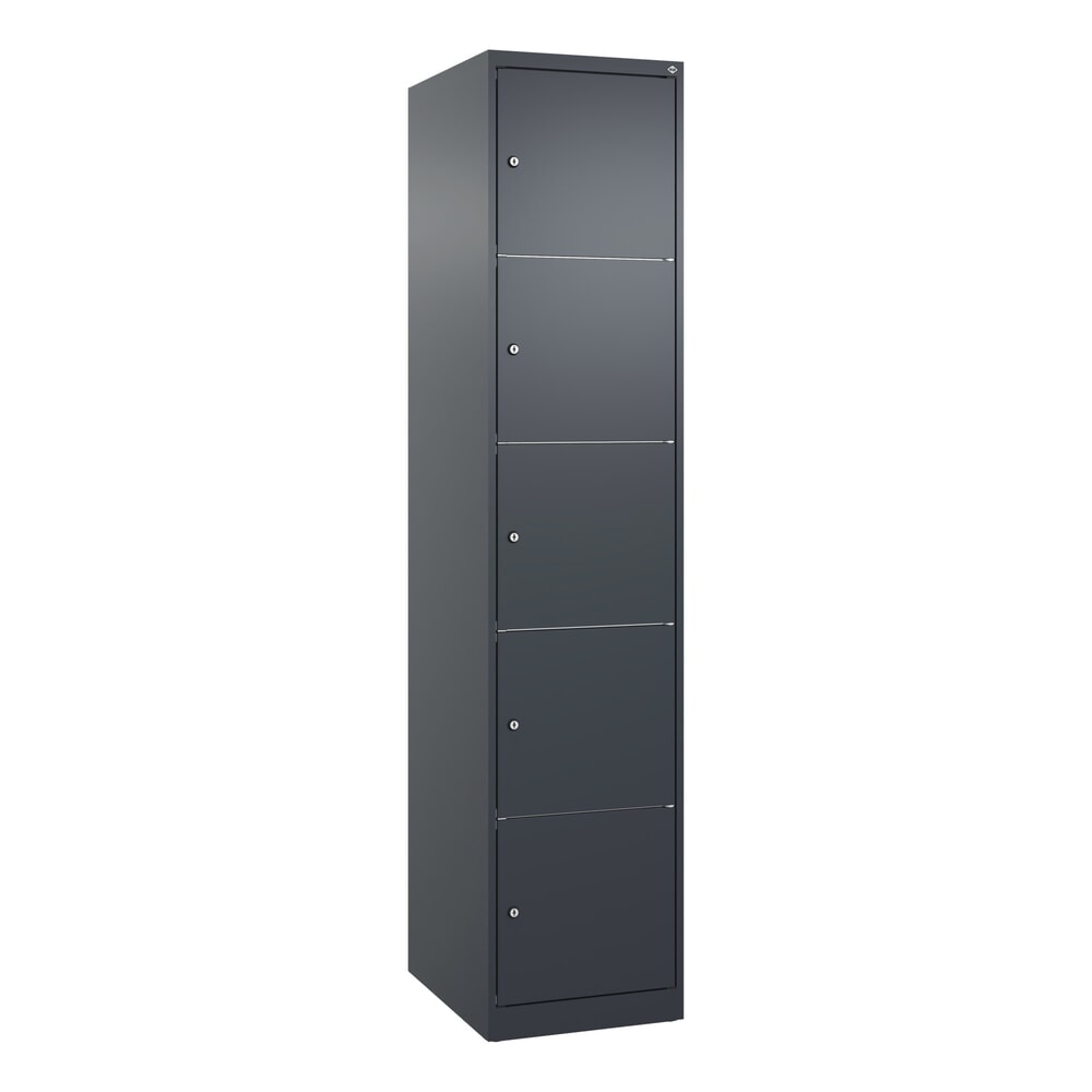Produktabbildung Nr. 9: C+P Schließfachschrank Classic PLUS, 1 Abteil, HxBxT 1.850 x 400 x 500 mm, anthrazitgrau, anthrazitgrau, 5 Fächer, Zylinderschloss