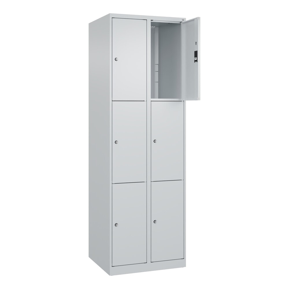 Produktabbildung Nr. 1: C+P Schließfachschrank Classic PLUS, 2 Abteile, HxBxT 1.850 x 600 x 500 mm, lichtgrau, lichtgrau, 6 Fächer, Zylinderschloss