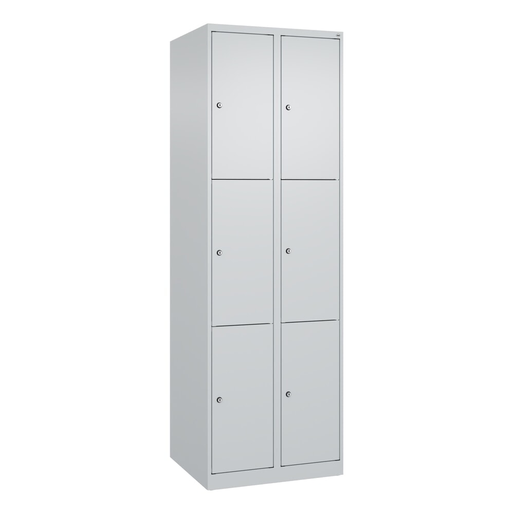 Produktabbildung Nr. 9: C+P Schließfachschrank Classic PLUS, 2 Abteile, HxBxT 1.850 x 600 x 500 mm, lichtgrau, lichtgrau, 6 Fächer, Zylinderschloss