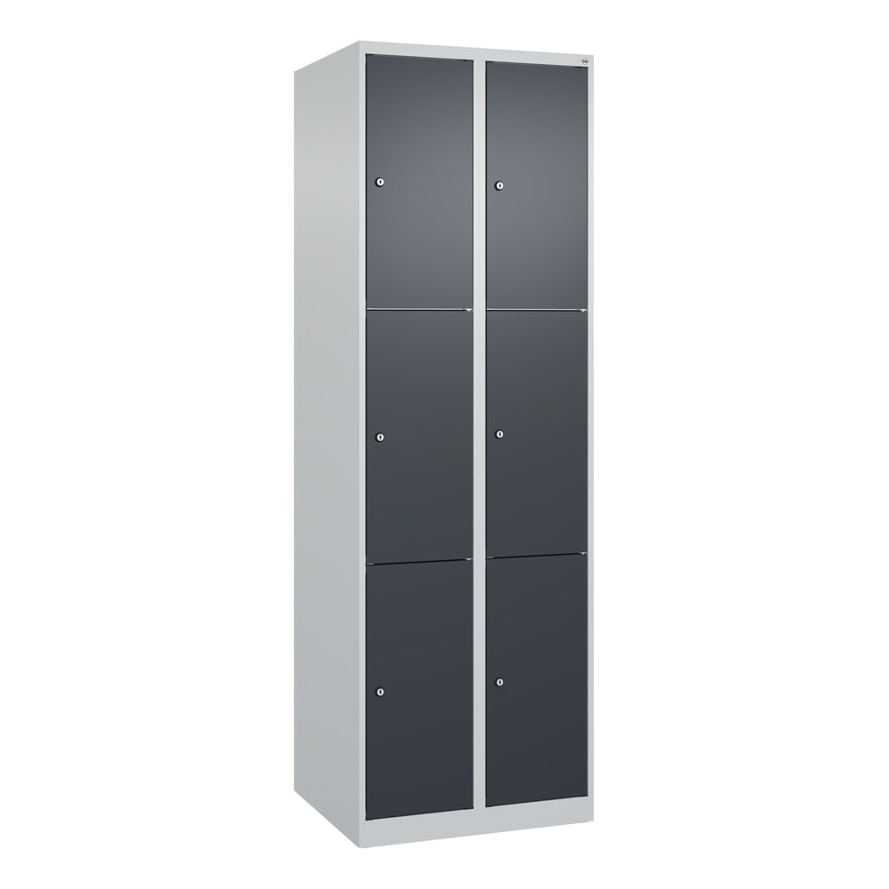 Produktabbildung Nr. 9: C+P Schließfachschrank Classic PLUS, 2 Abteile, HxBxT 1.850 x 600 x 500 mm, lichtgrau, anthrazitgrau, 6 Fächer, Zylinderschloss