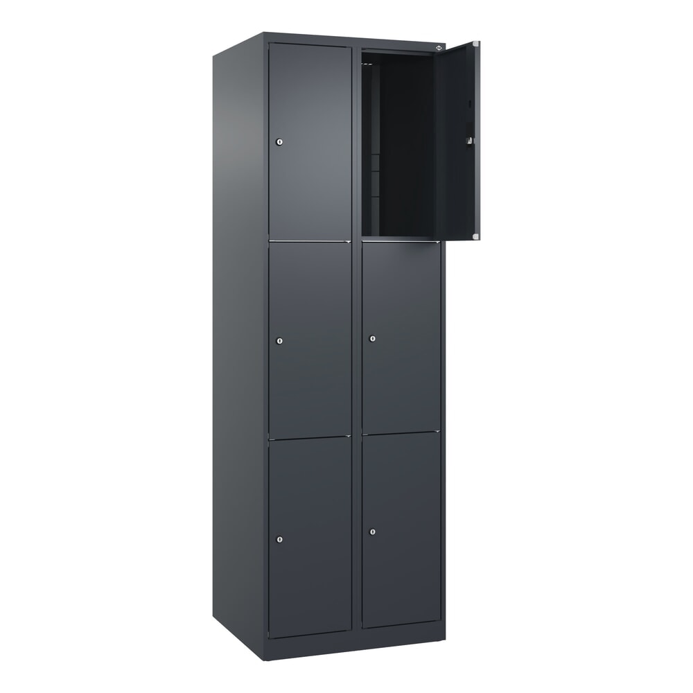 Produktabbildung Nr. 1: C+P Schließfachschrank Classic PLUS, 2 Abteile, HxBxT 1.850 x 600 x 500 mm, anthrazitgrau, anthrazitgrau, 6 Fächer, Zylinderschloss