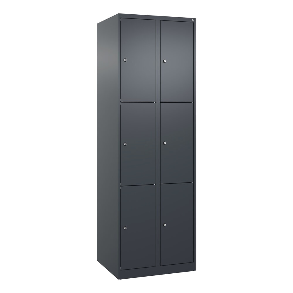 Produktabbildung Nr. 9: C+P Schließfachschrank Classic PLUS, 2 Abteile, HxBxT 1.850 x 600 x 500 mm, anthrazitgrau, anthrazitgrau, 6 Fächer, Zylinderschloss