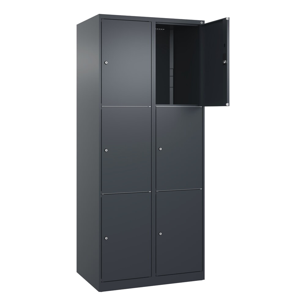 Produktabbildung Nr. 1: C+P Schließfachschrank Classic PLUS, 2 Abteile, HxBxT 1.850 x 800 x 500 mm, anthrazitgrau, anthrazitgrau, 6 Fächer, Zylinderschloss