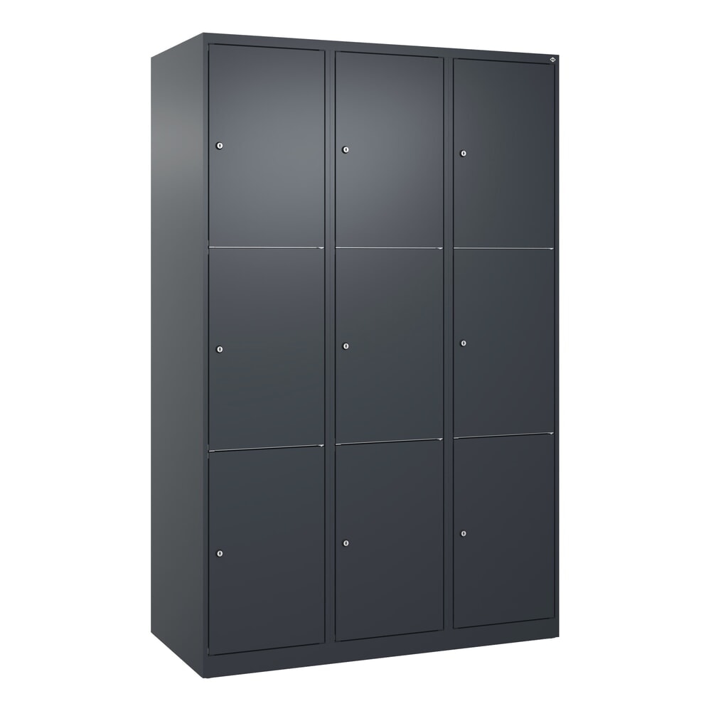 Produktabbildung Nr. 9: C+P Schließfachschrank Classic PLUS, 3 Abteile, HxBxT 1.850 x 1.200 x 500 mm, anthrazitgrau, anthrazitgrau, 9 Fächer, Zylinderschloss